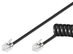 PremiumCord Kabel telefonní kroucený 4 žíly 2m černý / Kabel telefonní / RJ14 4P4C / CCA (tk4rs-02b)