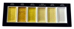 Kuretake Gansai Tambi Starry Colors - Zlaté metalické akvarelové barvy sada 6 ks