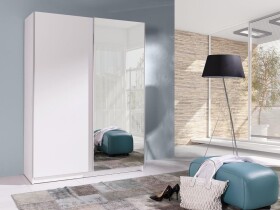 FRONTI Šatní skříň BATUMI 2 Zrcadlo bílá 6726