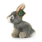 Plyšový králík šedý sedící 16 cm, ECO-FRIENDLY