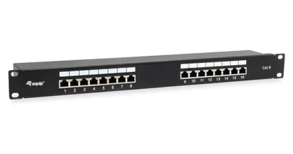 Equip patch panel 19" 16xRJ45 Cat6 FTP / Patch panel / 1U / 250 MHz / RAL9005 (326417)