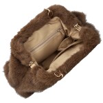 Stylová dámská plyšová crossbody kabelka Bateia, hnědá