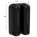 SAPHO - SHOWER MEDIUM dvojitý dávkovač tekutého mýdla, 2x250ml, černá A94803
