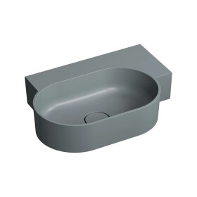 OMNIRES - OVO M+ umyvadlo na desku/závěsné - pravé, 55 x 38 cm, ash grey mat; OVO555UWPAG