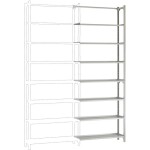 Manuflex RP1344.5021 základní modul regálu oddělení , (š x v x h) 1470 x 2500 x 800 mm, ocel, dřevěná podlaha, vodní mod