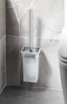 Gedy - SAMOA WC štětka závěsná, mléčné sklo, chrom A83313
