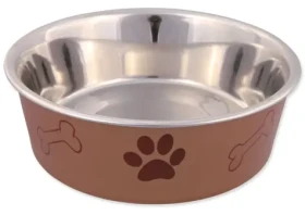 TRIXIE Miska nerezová s plastovým povrchem / Miska pro psy / Nerez, plast / 0,4 l / O 14 cm (G14-25242)