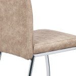 Jídelní židle, potah krémová látka COWBOY v dekoru vintage kůže, bílé prošití, k