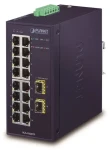 Planet IGS-1820TF / Switch průmyslový / 16x 1Gb RJ-45 / 2x SFP / -40 až 75°C / fanless (IGS-1820TF)