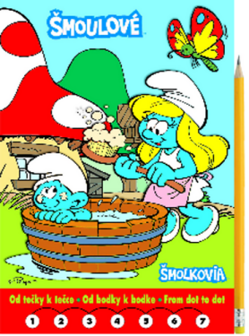 Šmoulové Omalovánky - Od tečky k tečce + grafitová tužka s gumou