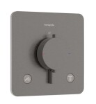 HANSGROHE - Ecostat Comfort Q Termostatická baterie pod omítku, pro 2 spotřebiče, kartáčovaný černý chrom 33713340