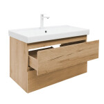 Koupelnová skříňka 2 zásuvková s umyvadlem SAT B-Way 99x50x45 cm dub mat BWAY2100OAKU1BBI BWAY2100OAKU1BBI