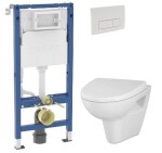 GEBERIT DuofixBasic s bílým tlačítkem DELTA51 + WC CERSANIT CLEANON PARVA + SEDÁTKO 458.103.00.2 51BI PA1