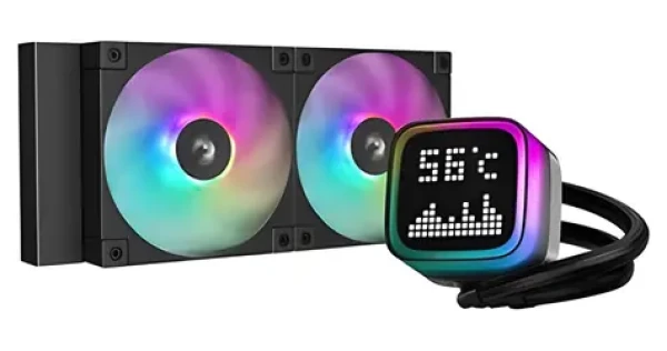 DeepCool LP240 černá / Komplet vodního chlazení / 2x 120mm / ARGB / LED displej / 2400 RPM (R-LP240-BKMSNC-G-1)