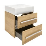 Koupelnová skříňka s umyvadlem SAT Cube Way 60x53x46 cm dub Hickory mat CUBE46602DHSATCWL CUBE46602DHSATCWL