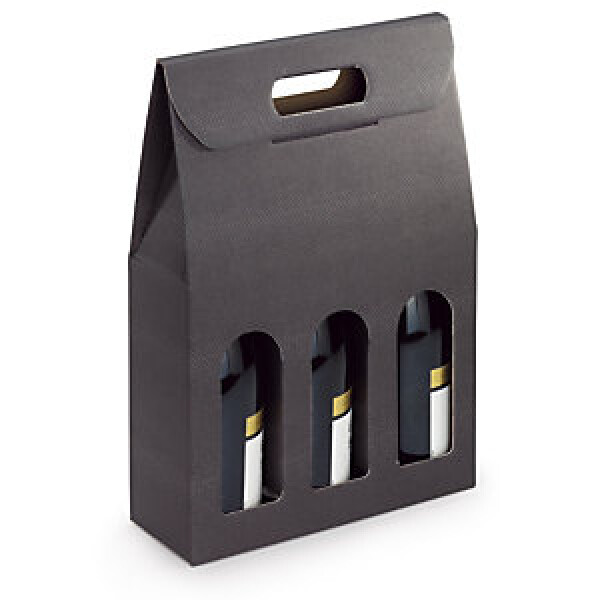30 x Elegantní obal na víno se zrnitou texturou pro 3 láhve 90x270x385mm