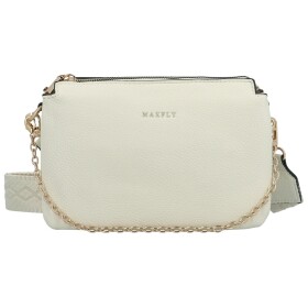 Stylová dámská koženková crossbody kabelka Ebbas, krémová