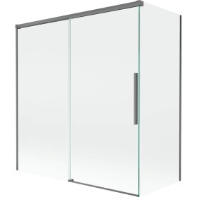 MEXEN/S - Rox vanová zástěna 2-křídlová posuvná 150 + 70 x 150, transparent, grafit metal 8C9-150-070-95-00