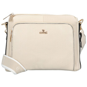 Trendy dámská koženková crossbody kabelka Chiara, béžová