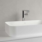 VILLEROY & BOCH - Finion Umyvadlo na desku 60x35 cm, bez přepadu, CeramicPlus, Stone White 414361RW