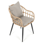 Zahradní židle, kov, polyratan, béžová, AZ-F1406 NAT