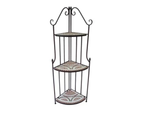 Rohový regál Mosaic, černý/červený