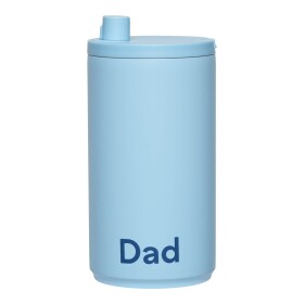 DESIGN LETTERS Termo hrnek Dad Blue 350 ml, modrá barva, kov