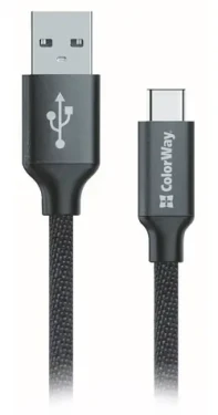 Colorway černá / Datový kabel / USB-A - USB-C / 2,1 A / 1 m (CW-CBUC003-BK)