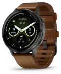 Garmin Venu 4 45 mm šedá, černý/hnědý řemínek / Chytré hodinky / AMOLED / GPS / Wi-Fi / 5 ATM (010-03014-03)