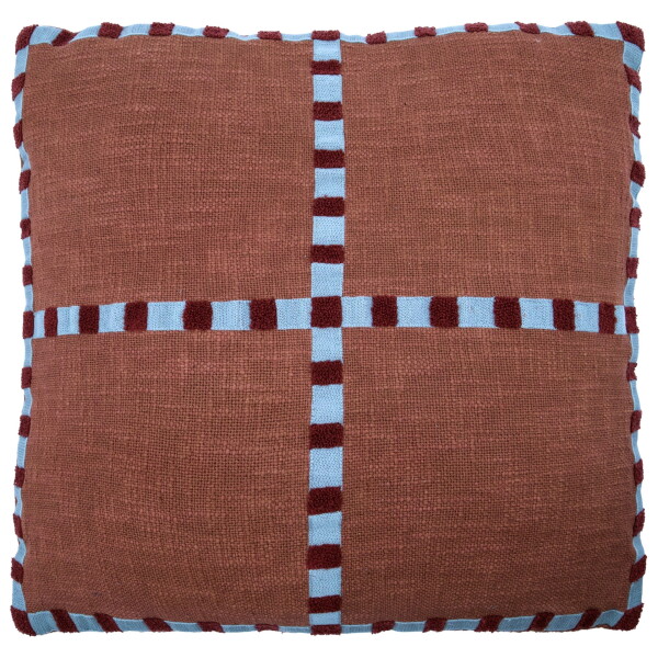 House Doctor Bavlněný povlak na polštář Cross Brown 50 × 50 cm, multi barva, textil