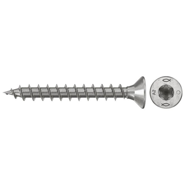 Fischer 574052 šrouby do dřevotřísky 3 mm 16 mm TX Nerezová ocel 200 ks