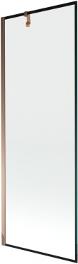 MEXEN/S - Next vanová zástěna FIX 70 x 150, černá dekor, růžové zlato 895-070-000-00-70-60