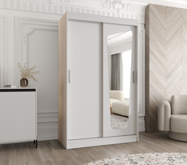 Šatní skříň Abi Moka Rozměry: 120 cm, Barva korpusu + barva dveří: Bílá + Bílá