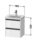 DURAVIT - Ketho.2 Umyvadlová skříňka 55x48x38 cm, 2 zásuvky, matná bílá K25280018180000