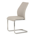 Židle jídelní, krémová ekokůže, pohupová podnož broušený nerez