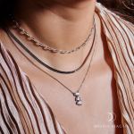 Royal Fashion stříbrný náhrdelník DR24901N-SILVER-MOONSTONE