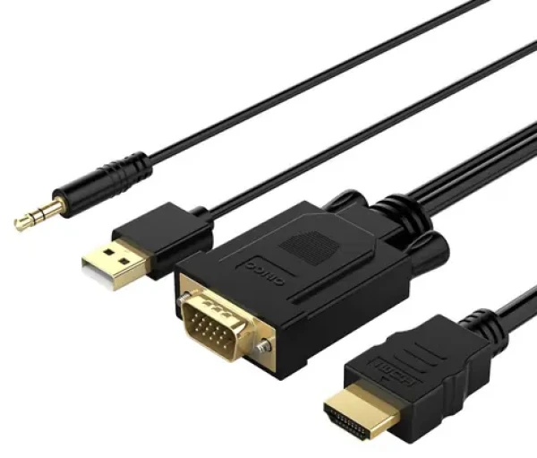 Orico XD-VATH černá / Kabel VGA na HDMI / USB audio / Full HD 60Hz / 5 m