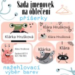 48 ks Jmenovky nažehlovací sada PŘÍŠERKY, mnoho variant