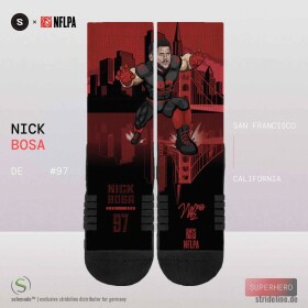 Pánské ponožky San Francisco 49ers NFL Nick Bosa Strideline Premium NFLPA Crew