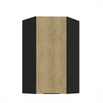 Horní rohová skříňka Cremona 60x60 GN-108 1F (45°) Barva korpusu: Bílá, Barva dvířek: Dub Cremona