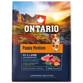 Ontario Puppy Medium Lamb Brown Rice 2.25kg / Granule pro štěňata (214-13115)