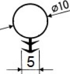 Silikonové těsnění ke dveřím, světle béžová, 8mm