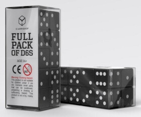 Sada 20 kostek D6 - Černobílé