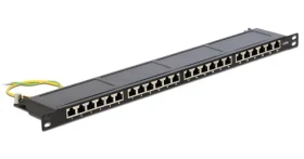 Delock 19" Patch panel / Patch panel / 24 portů / Cat.6 / stíněný / 0,5U / černá (43316)