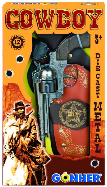 Kovbojská sada - revolver + šerifská hvězda kovový 12 ran - Alltoys Gonher