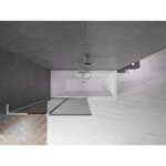 MEXEN/S - Velar L dvoukřídlá posuvná vanová zástěna 100 x 150, grafit, nikl kartáčovaný 896-100-003-41-97