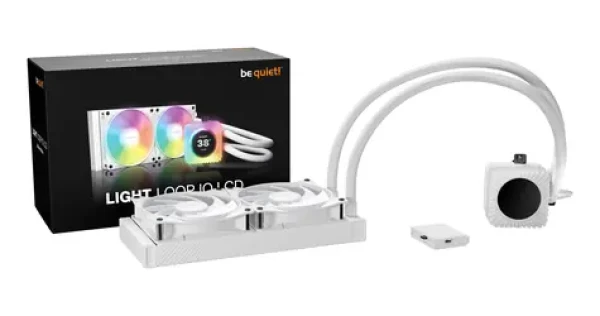 Be quiet! Light Loop IO LCD 240mm bílá / Vodní chlazení CPU / 2x120mm ventilátor / IPS displej 2,1" / RGB LED (BW035)