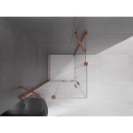 MEXEN/S - Velar Duo čtvercový sprchový kout 90 x 90, transparent, růžové zlato 871-090-090-02-60