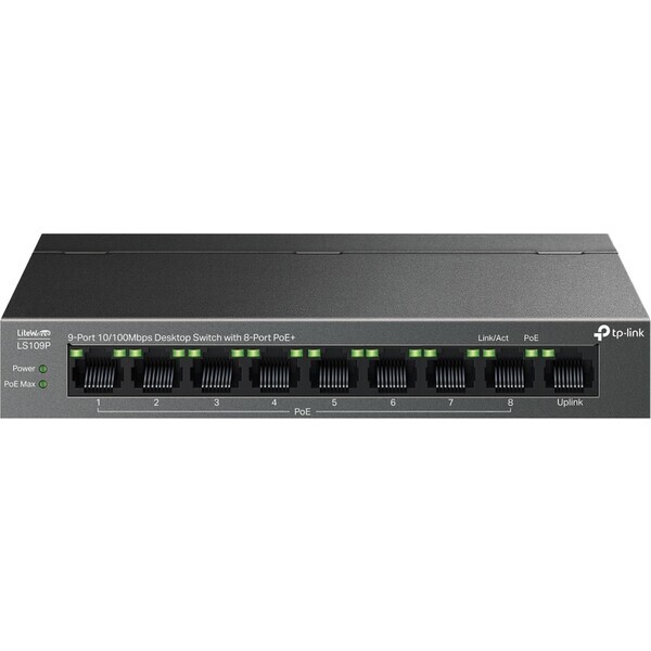 TP-Link LS109P / Switch / 1.8 Gbps / 9x LAN / PoE+ (LS109P)