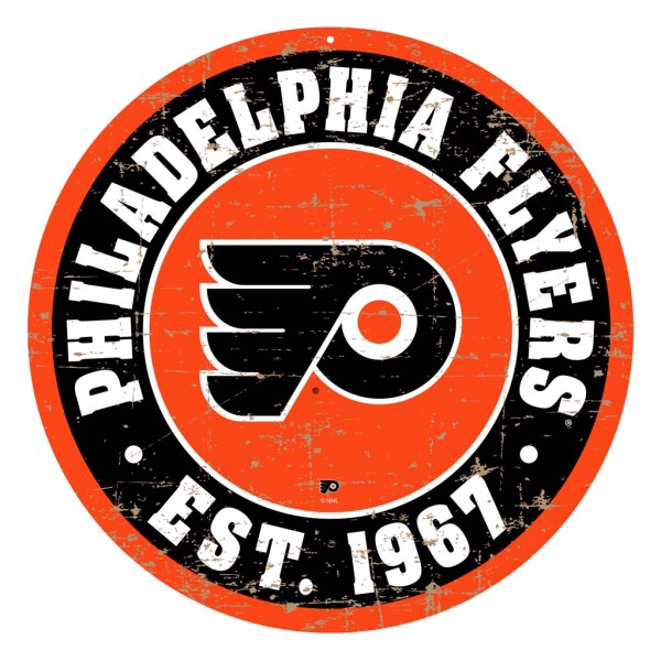 Mustang Cedule Philadelphia Flyers NHL 22" Round Distressed Logo